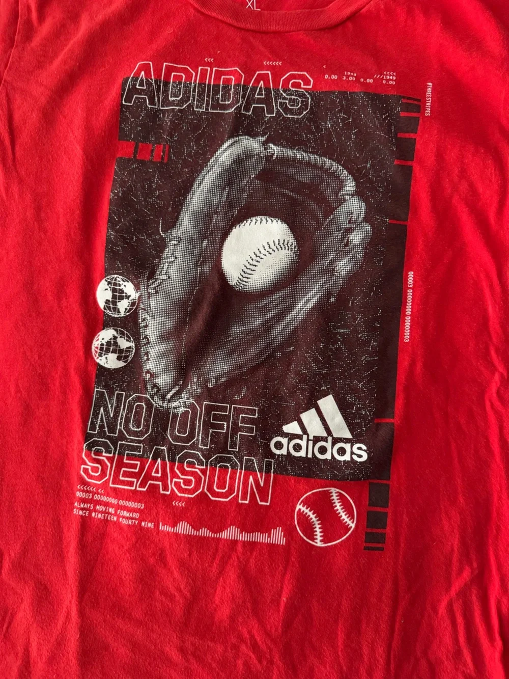 adidas Red Short Sleeve Baseball Graphic Tee